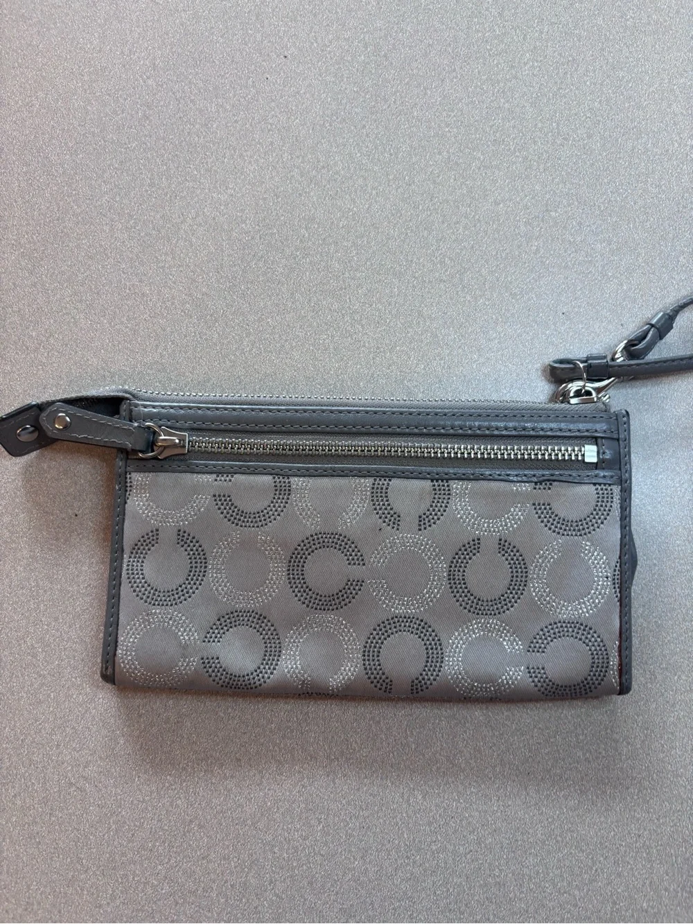 Coach Madison Gray Signature Wristlet Wallet